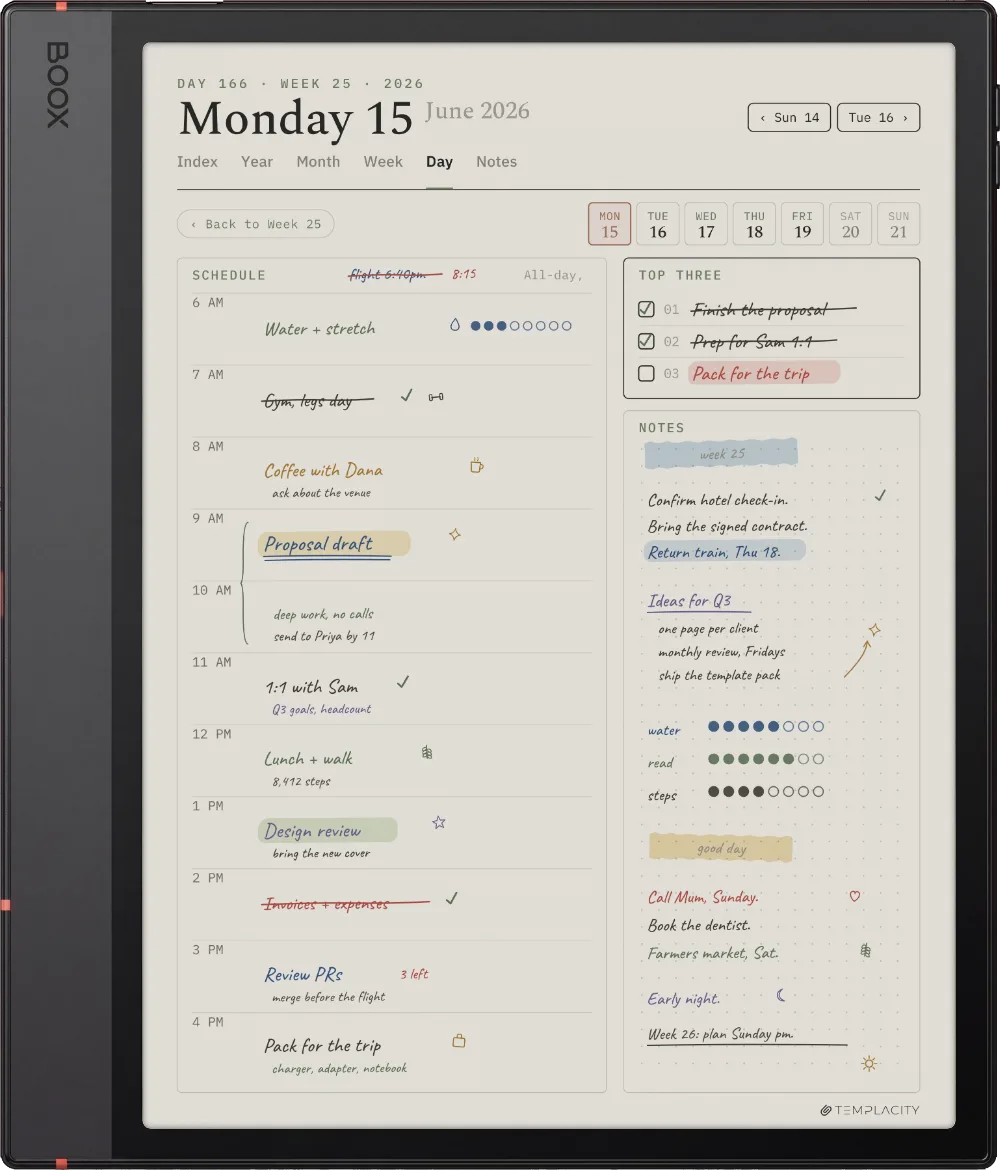 The Planner on the Boox Note Air5 C