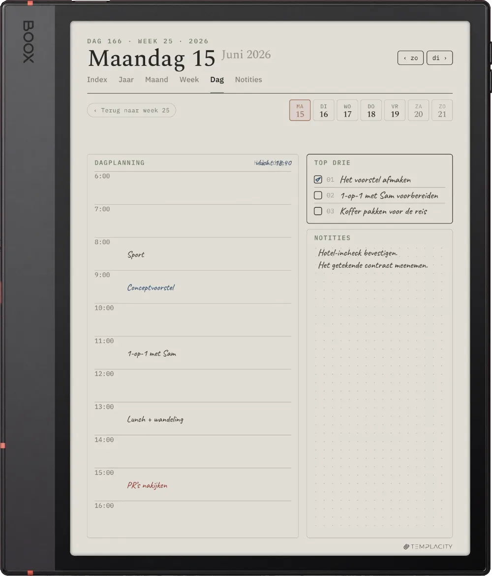 The Planner op de Boox Note Air5 C