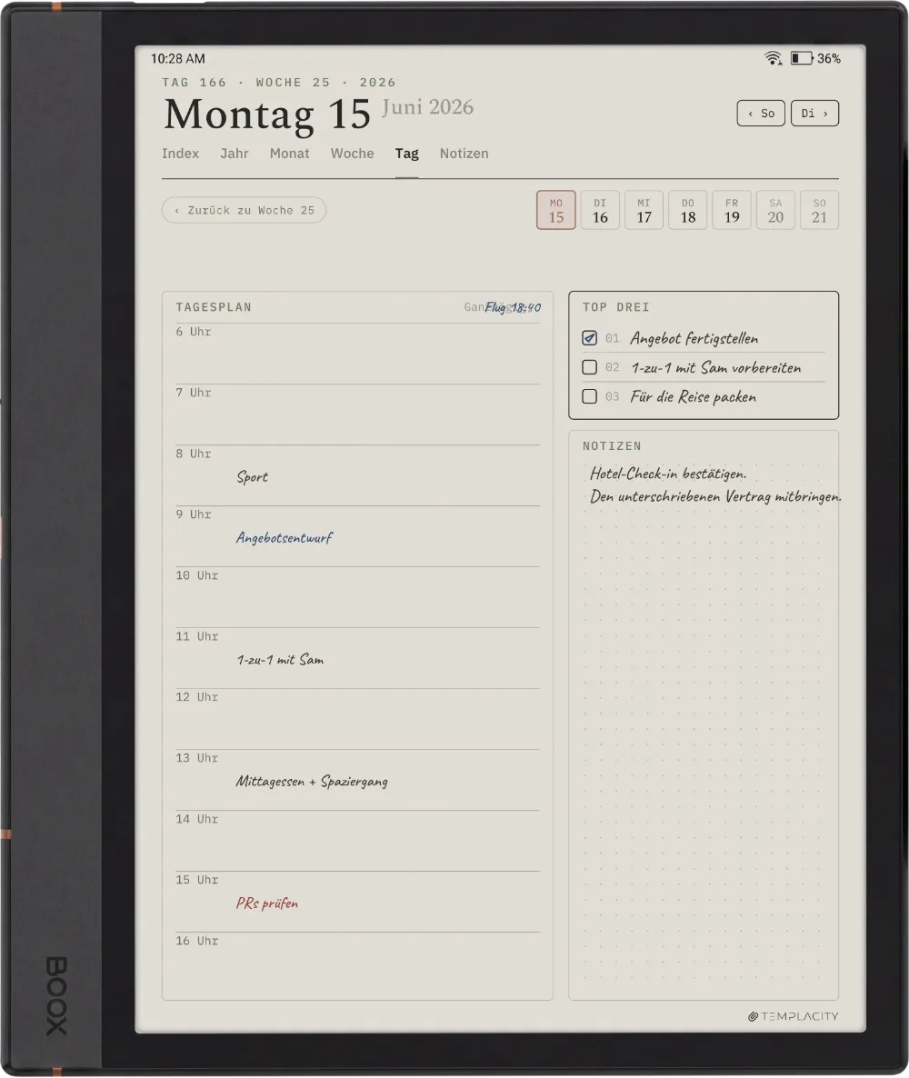 The Planner auf dem Boox Note Max