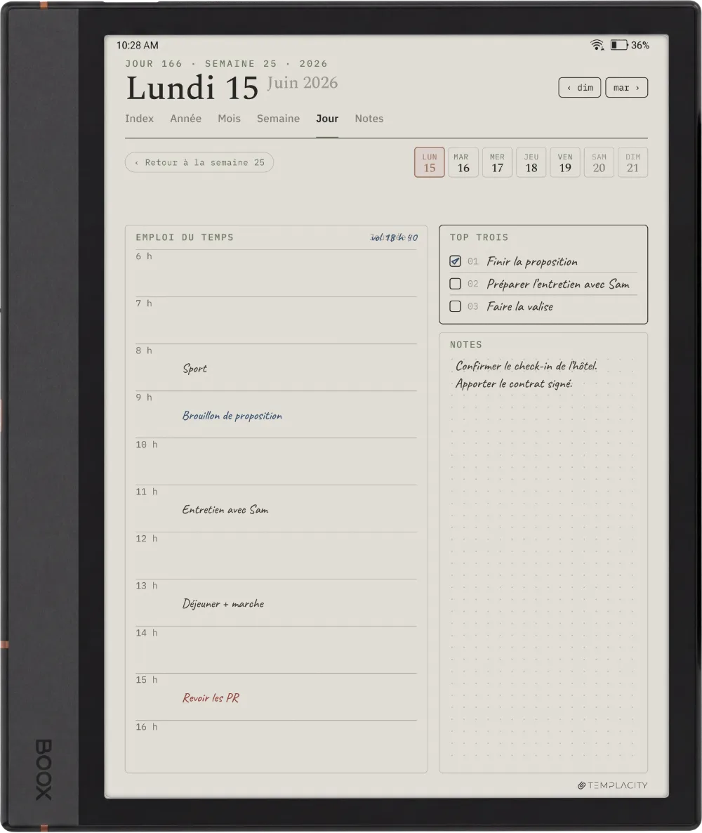Le Planner sur la Boox Note Max
