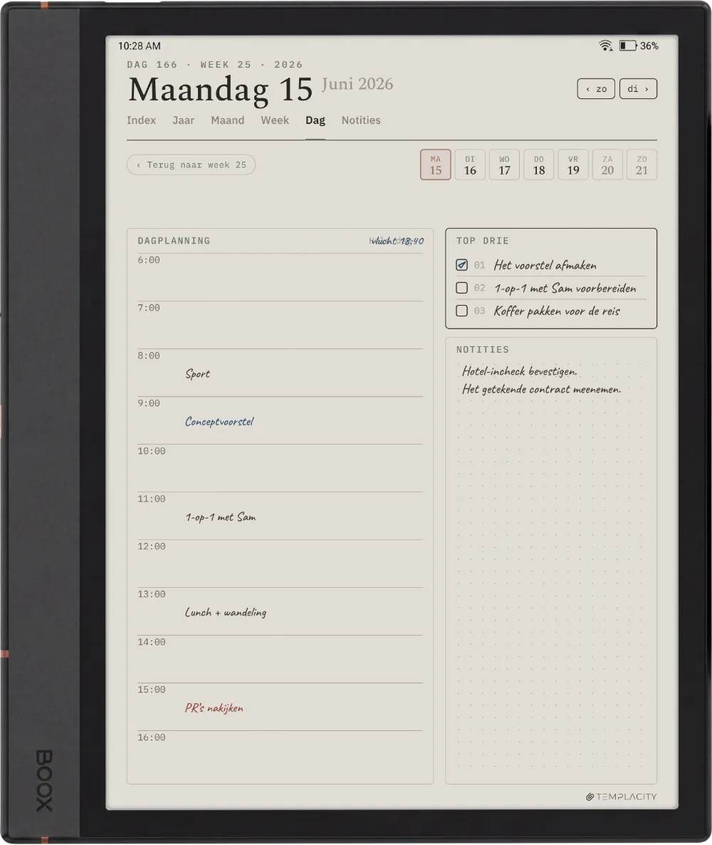 The Planner op de Boox Note Max