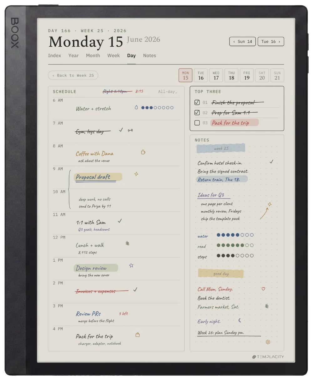 The Planner on the Boox Tab Ultra C Pro