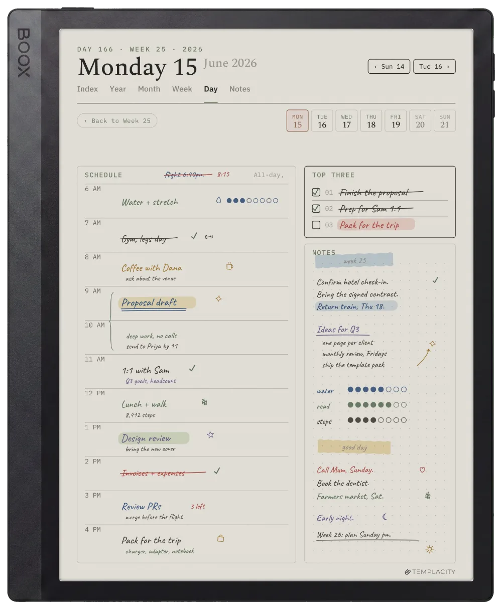 The Planner on the Boox Tab Ultra C Pro