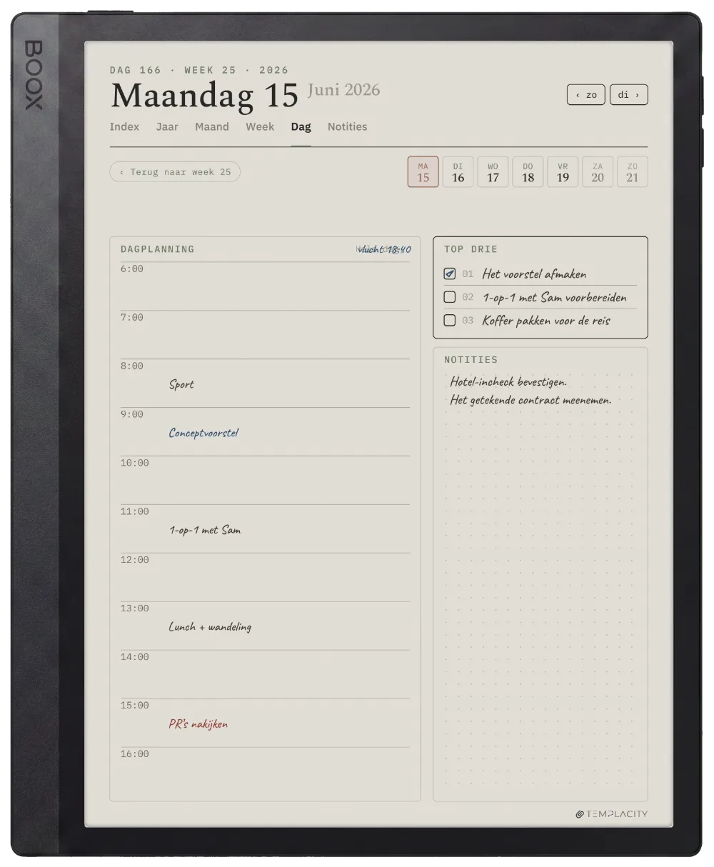 The Planner op de Boox Tab Ultra C Pro