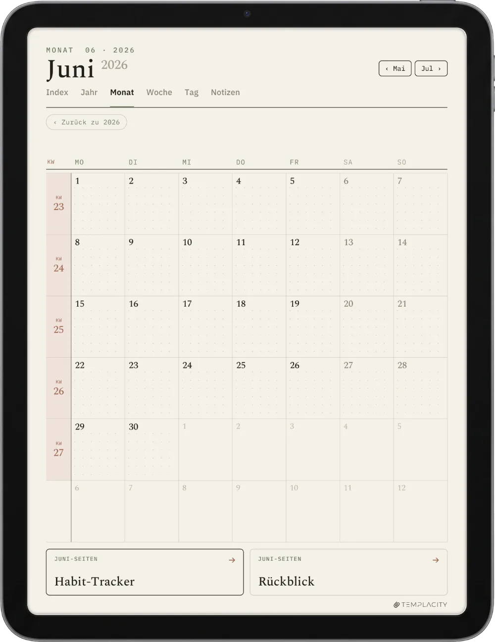 The Planner für Goodnotes iPad Seite 3