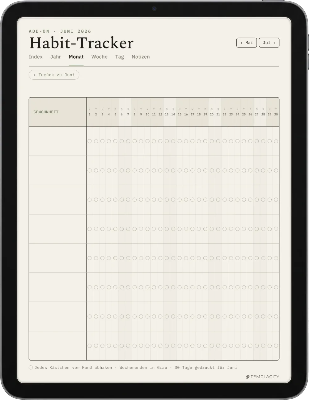The Planner für Goodnotes iPad Seite 4