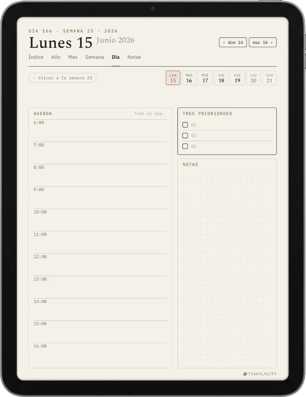 The Planner El día