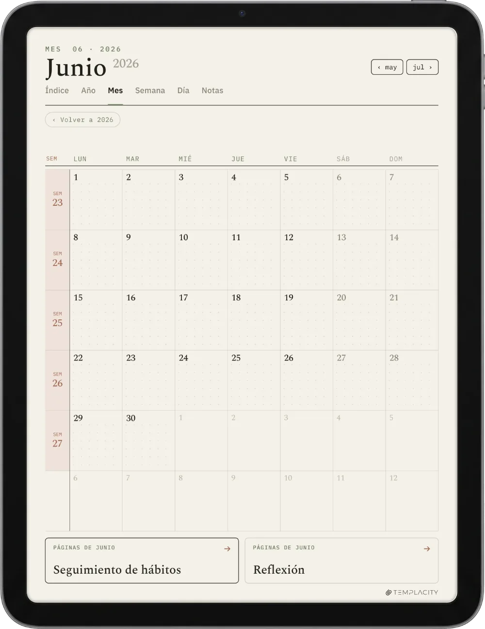The Planner para Goodnotes iPad página 3