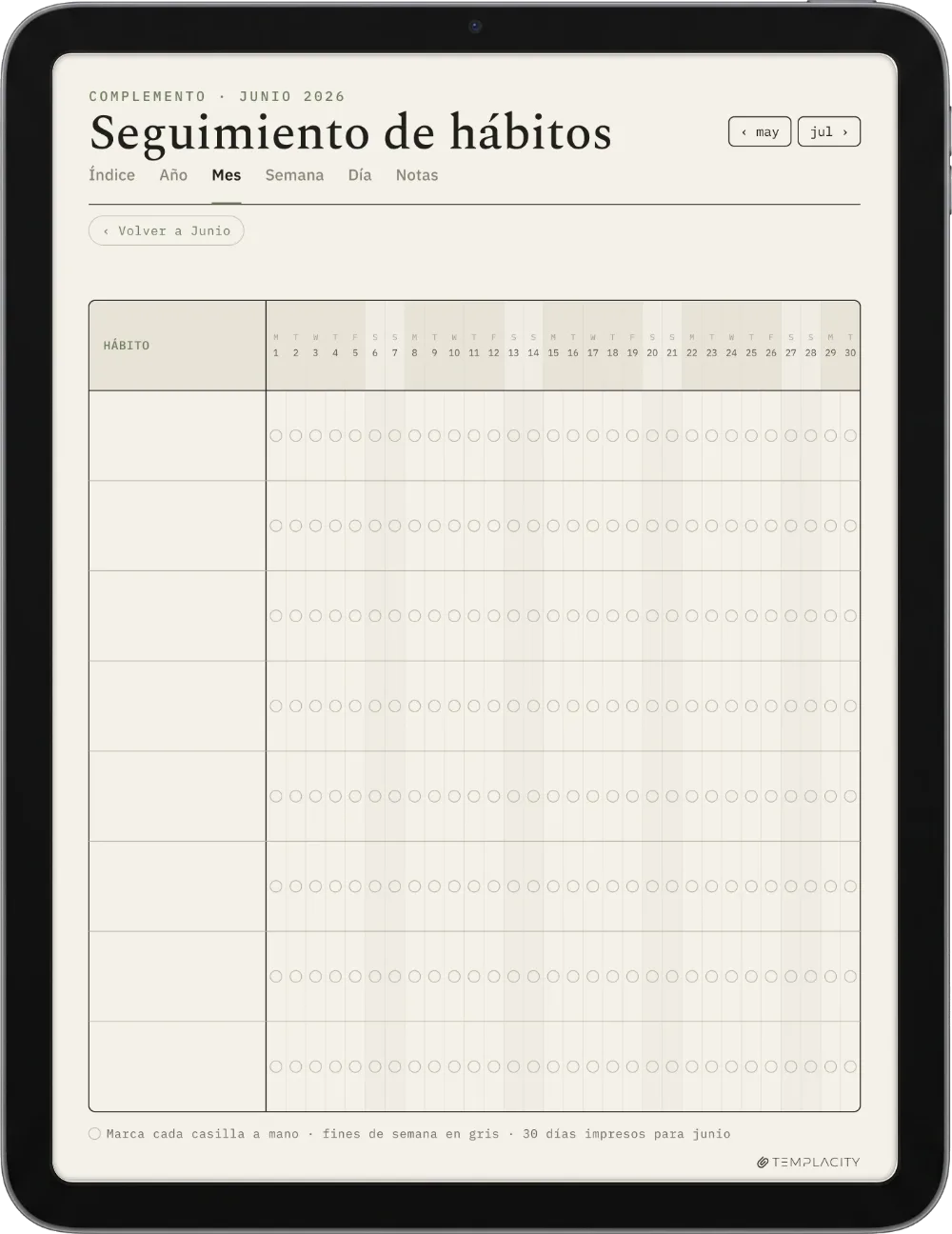 The Planner para Goodnotes iPad página 4