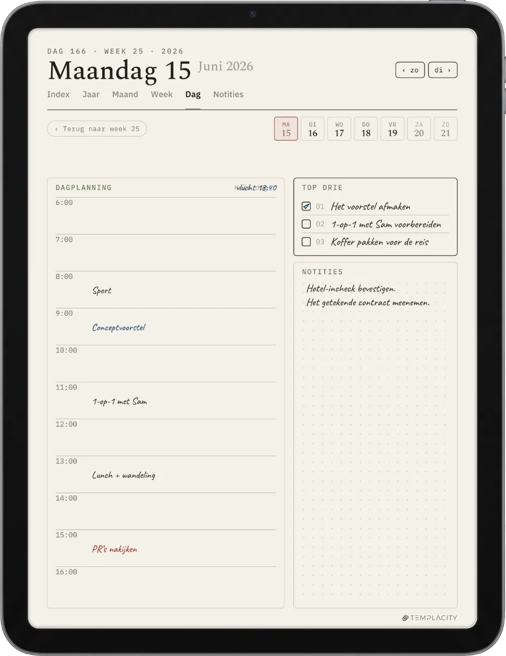 The Planner op de iPad