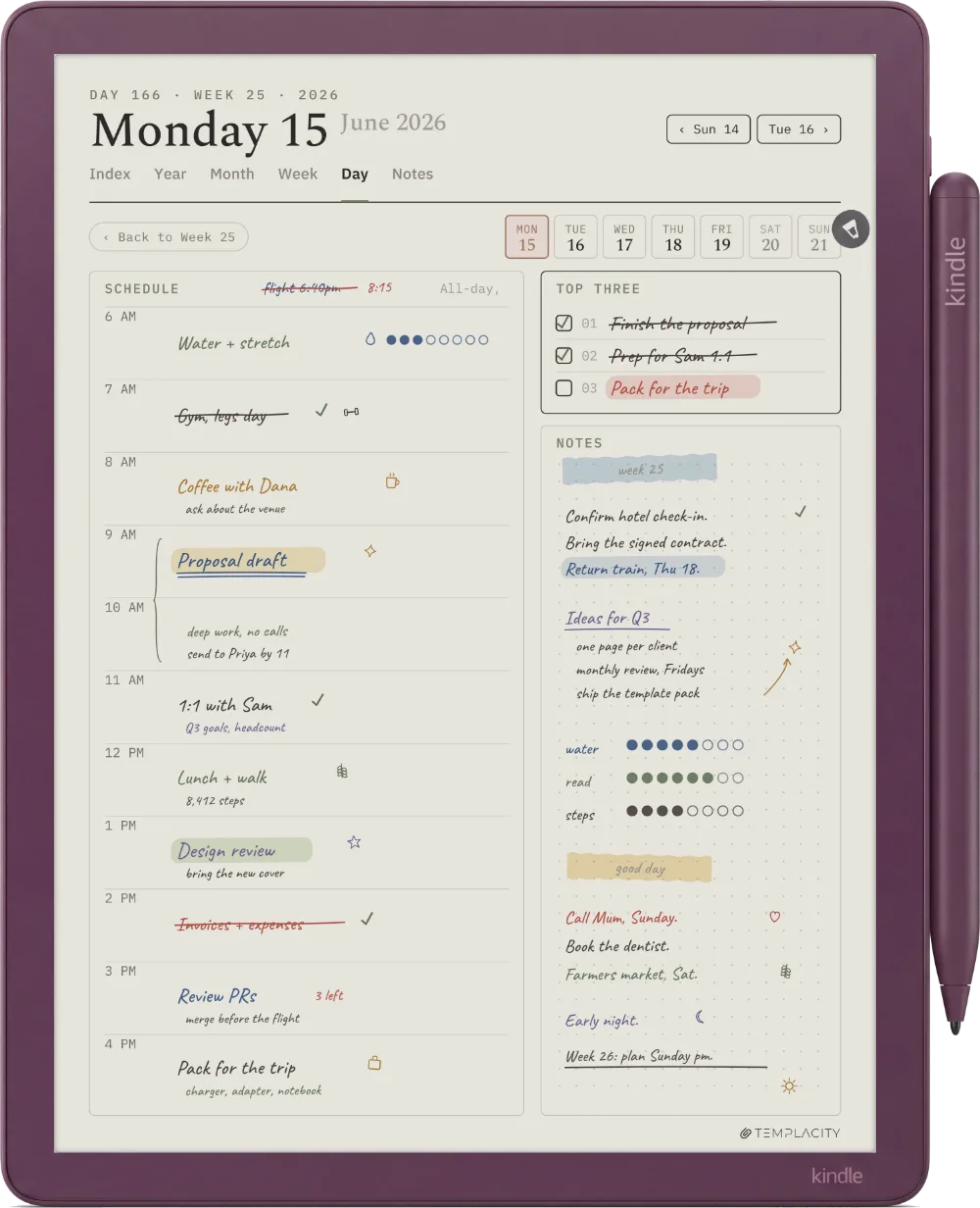 The Planner on the Kindle Scribe Colorsoft