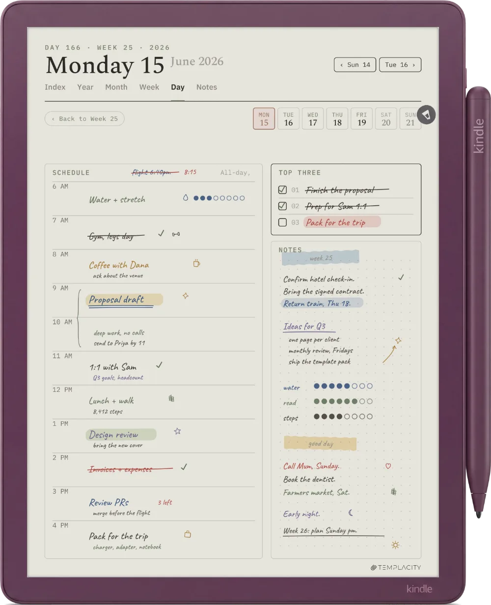 The Planner on the Kindle Scribe Colorsoft