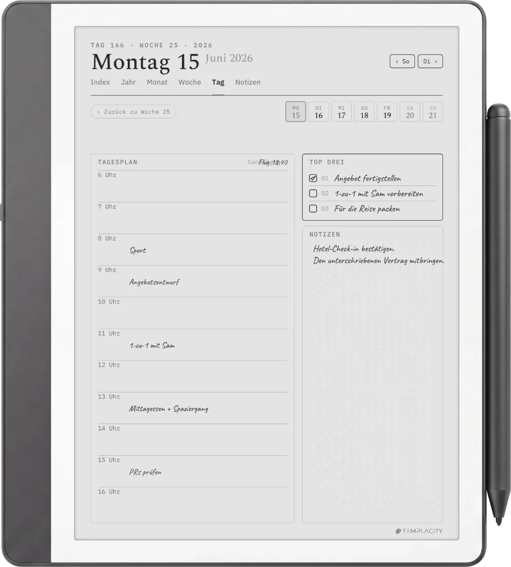 The Planner auf dem Kindle Scribe