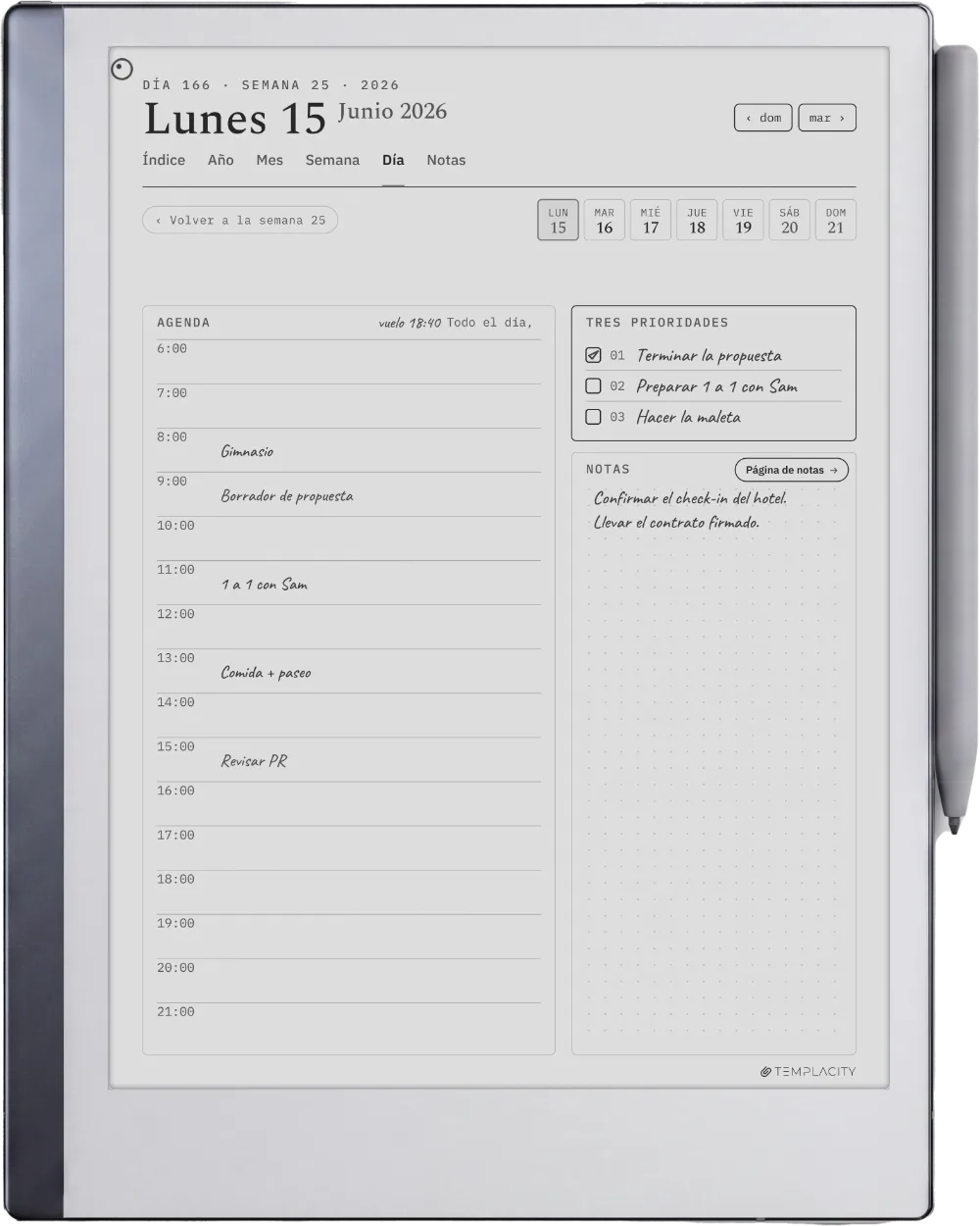 The Planner en el reMarkable 2