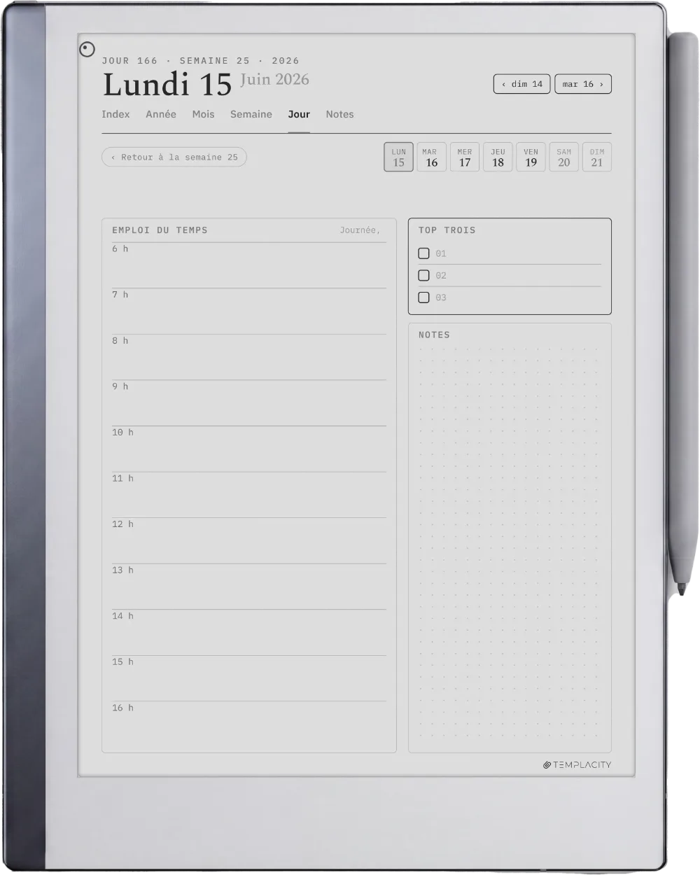 Le Planner Le jour