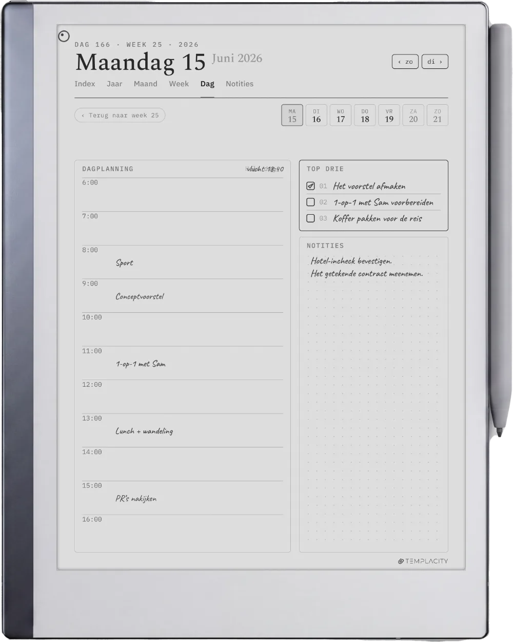 The Planner op de reMarkable 2