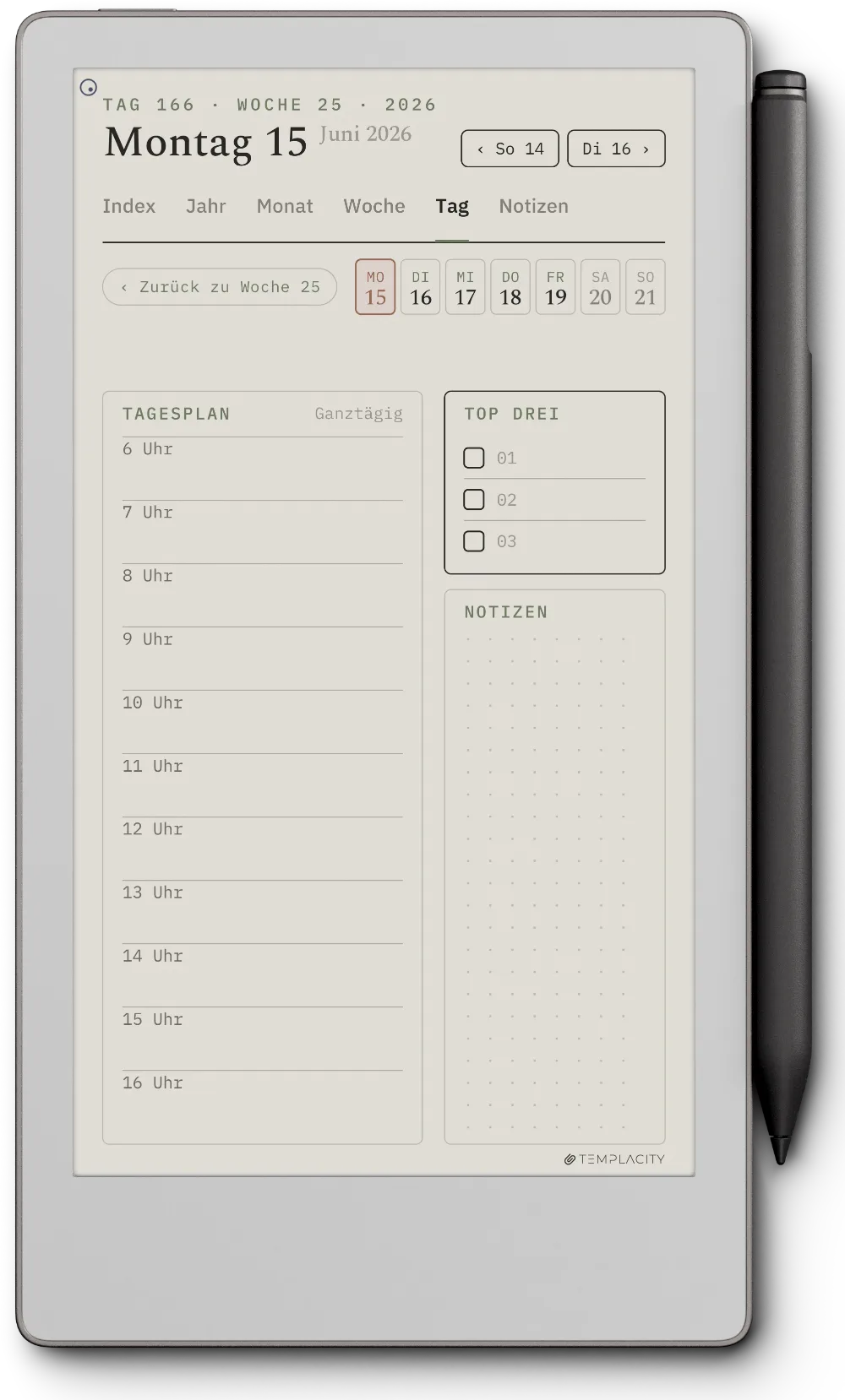 The Planner für reMarkable reMarkable Paper Pro Move Seite 1