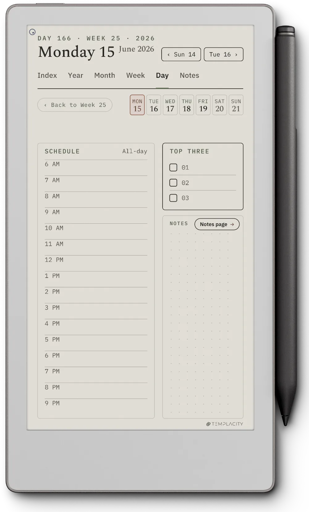 The Planner The Day