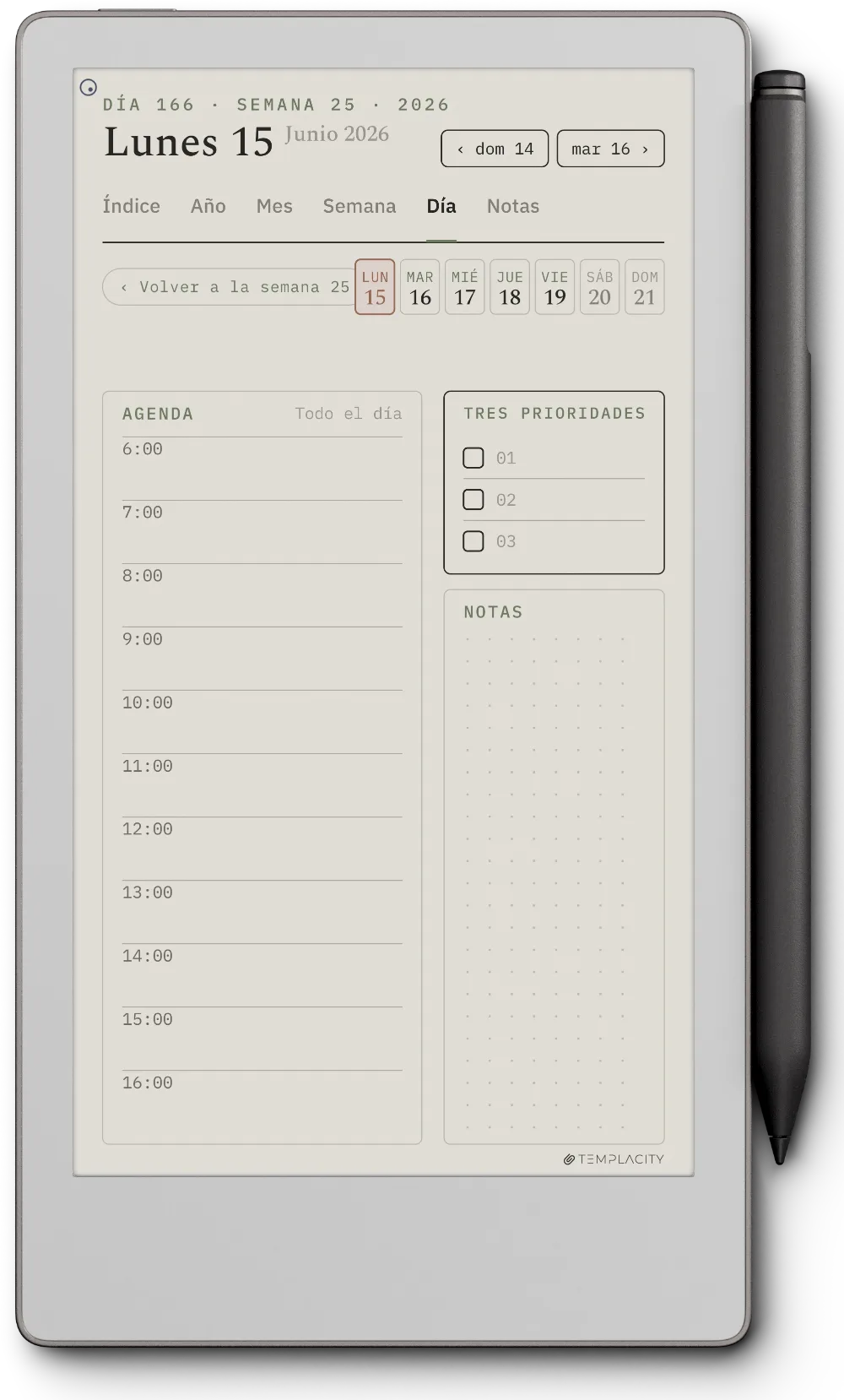 The Planner El día