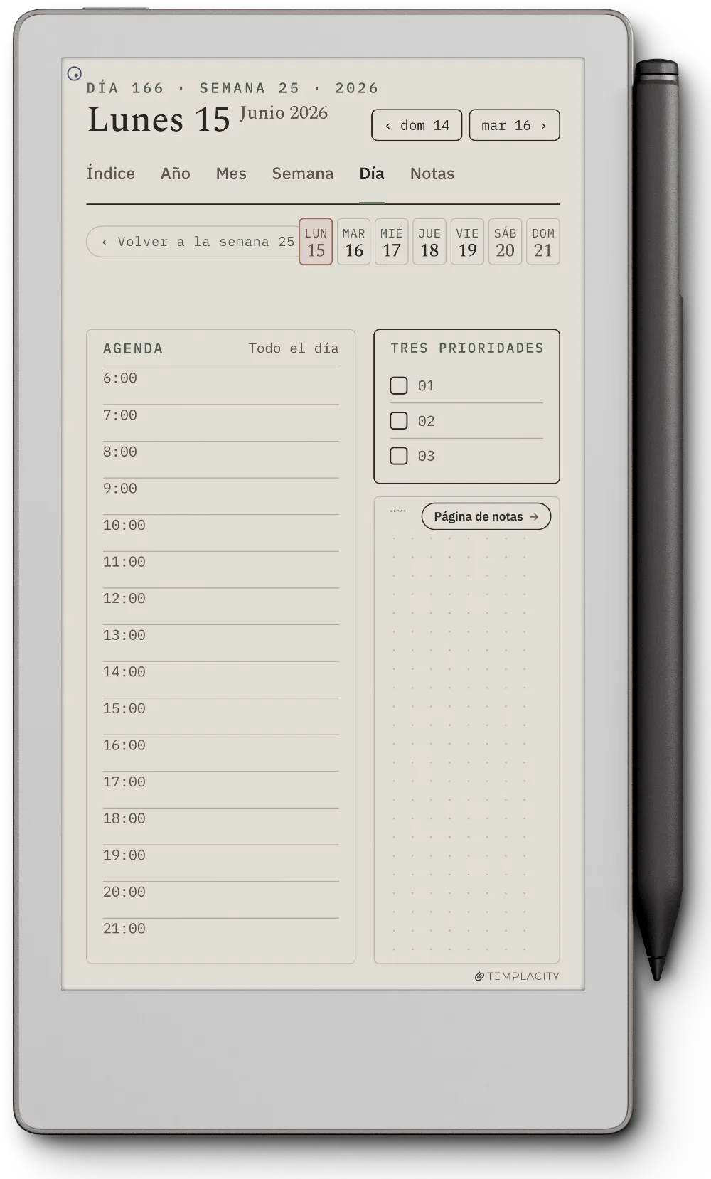 The Planner El día