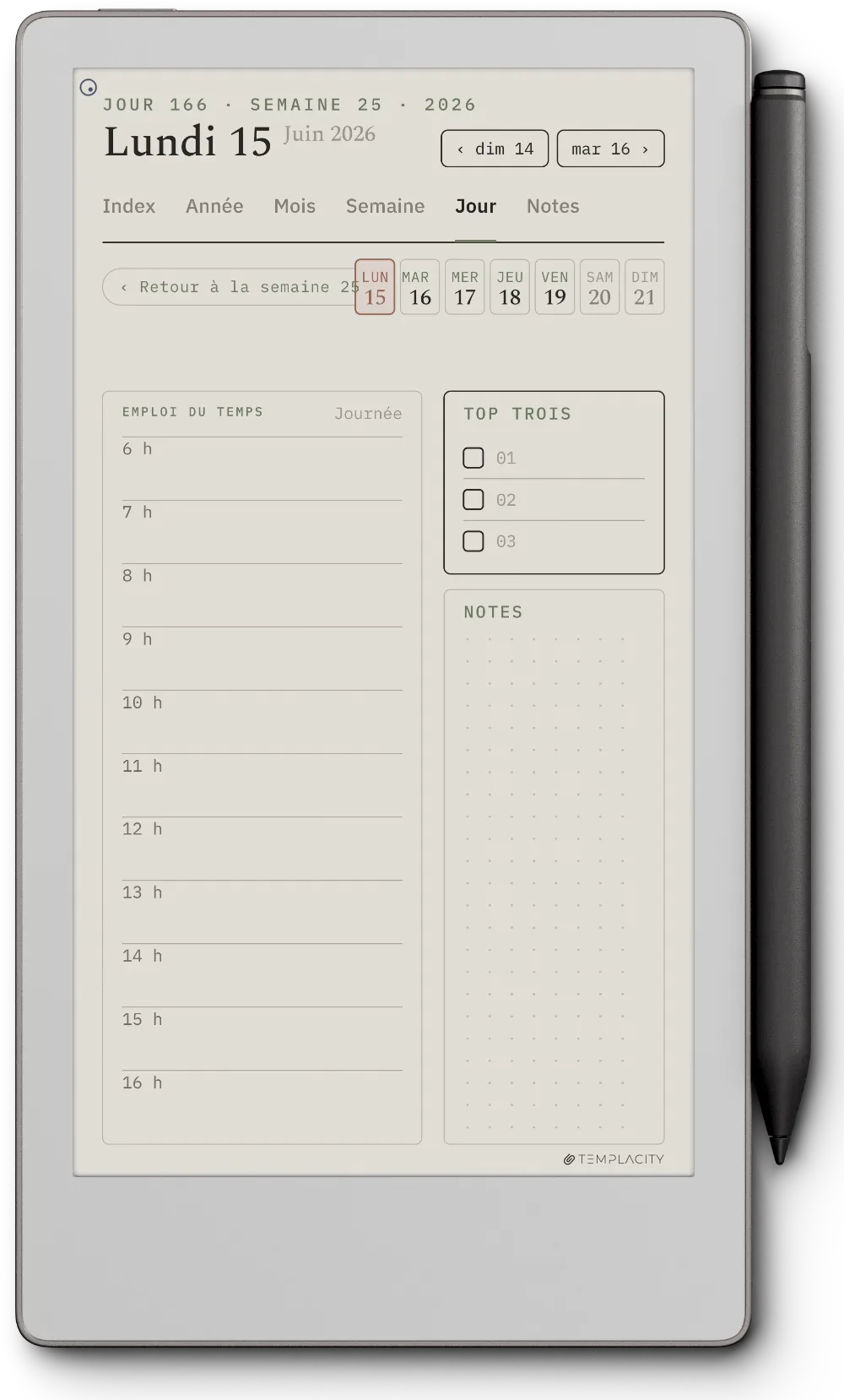 Le Planner Le jour