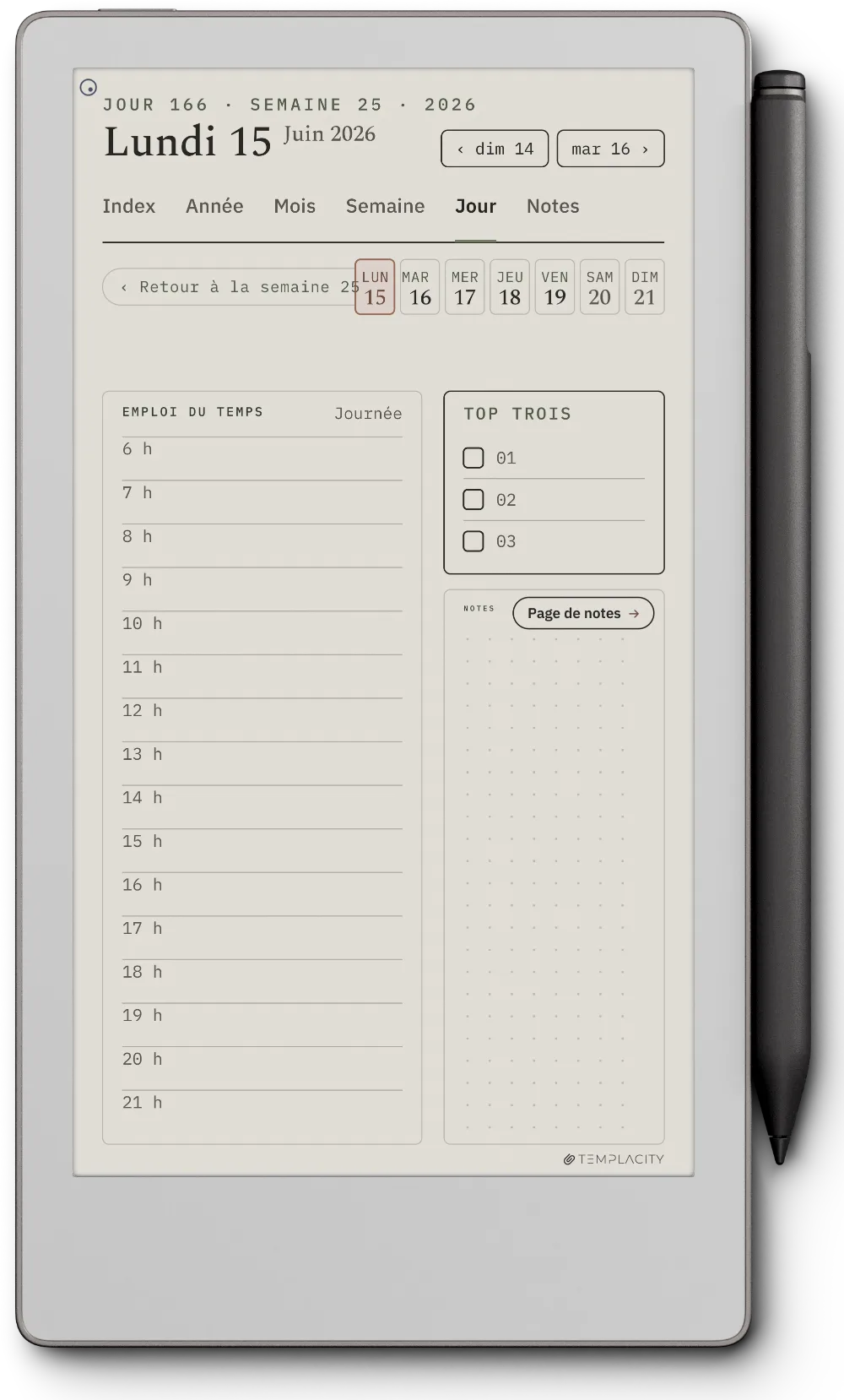 Le Planner Le jour