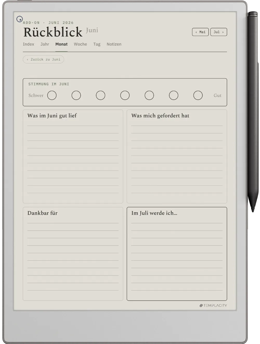 The Planner für reMarkable reMarkable Paper Pro Seite 5