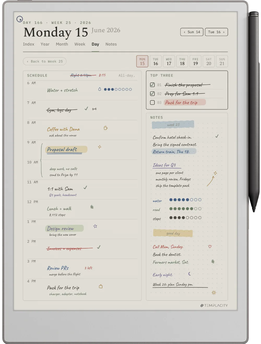 The Planner for reMarkable