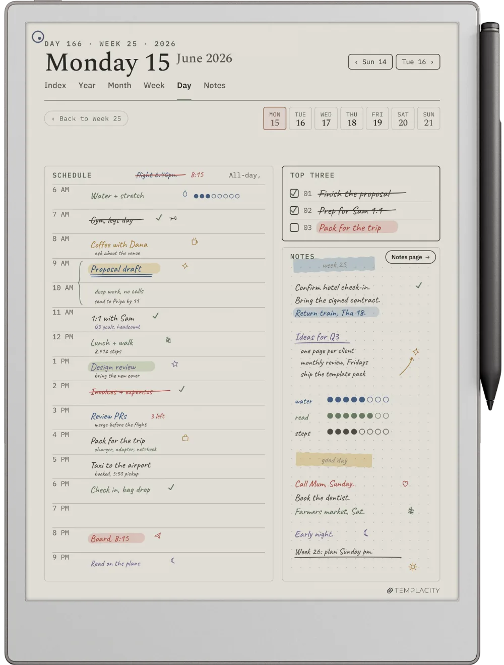 The Planner for reMarkable
