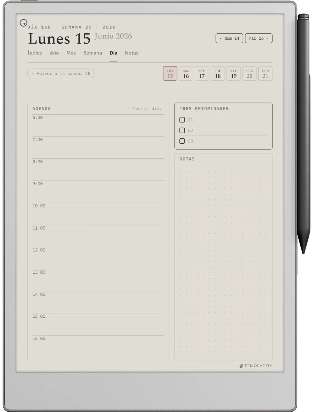 The Planner El día