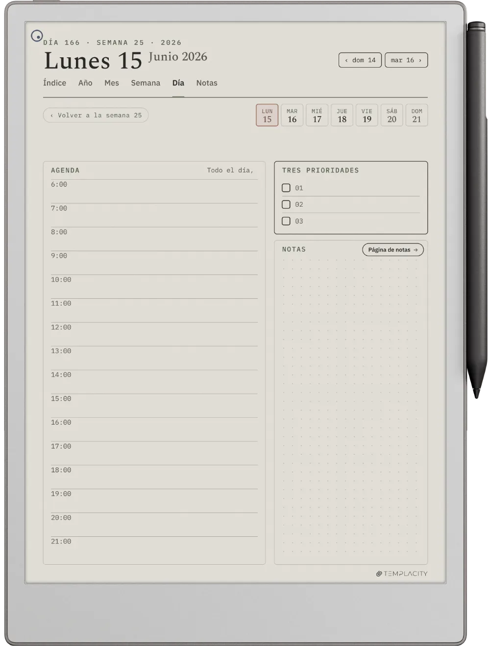 The Planner El día