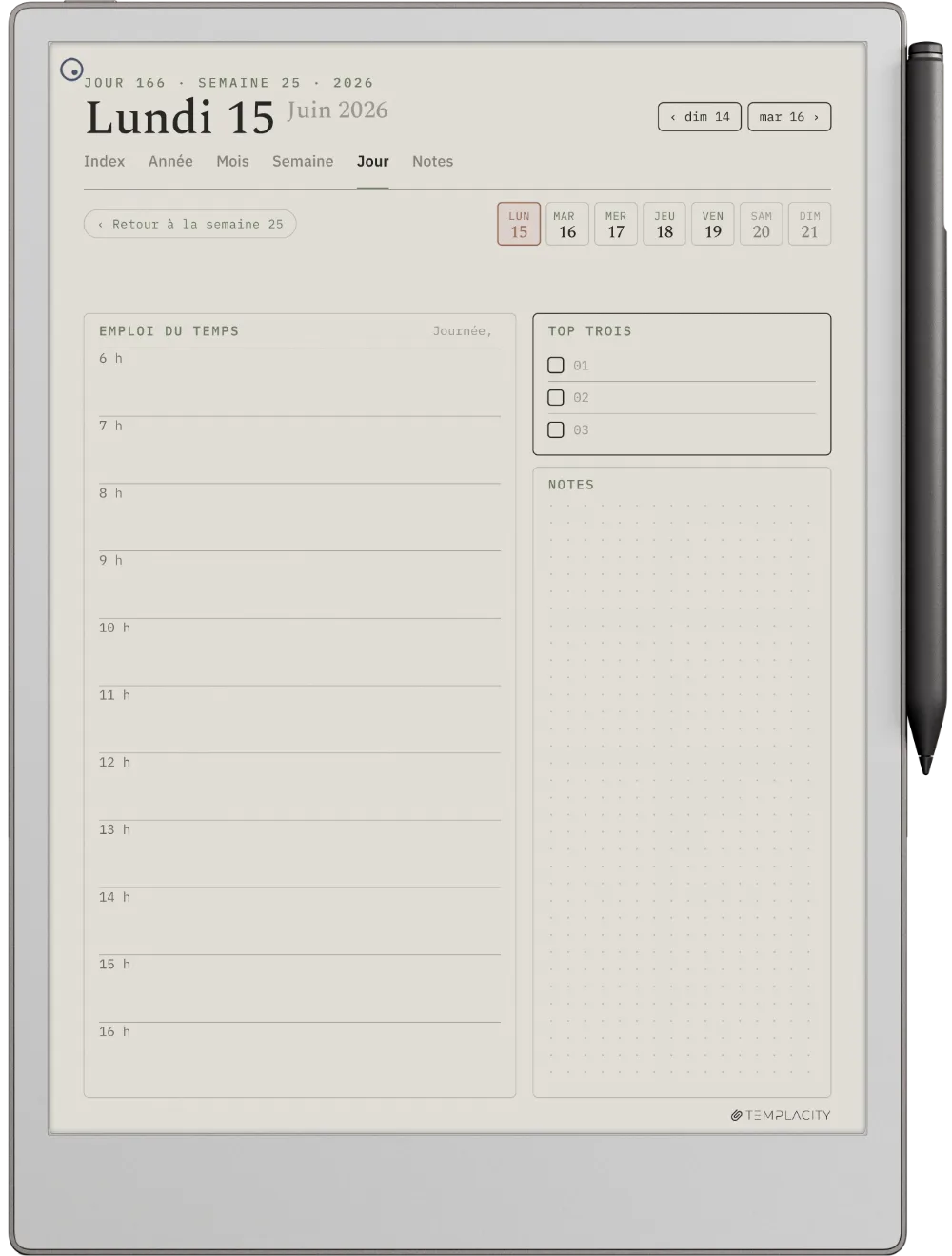 Le Planner Le jour