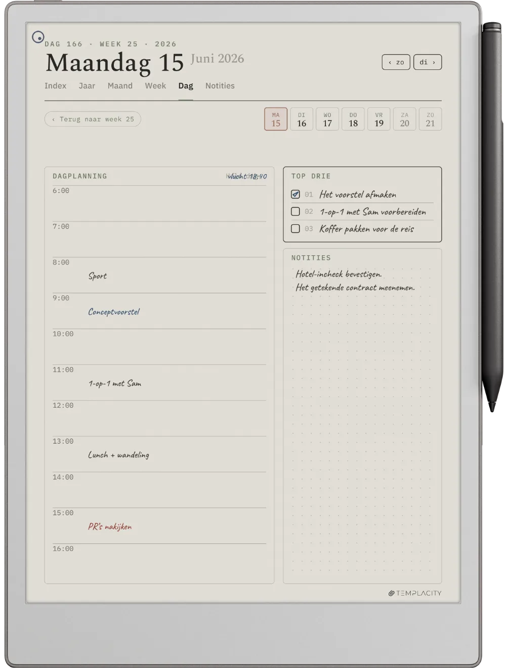 The Planner op de reMarkable Paper Pro