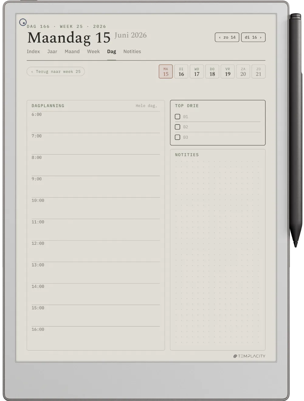 The Planner De dag