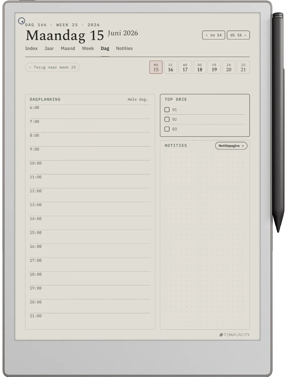 The Planner De dag