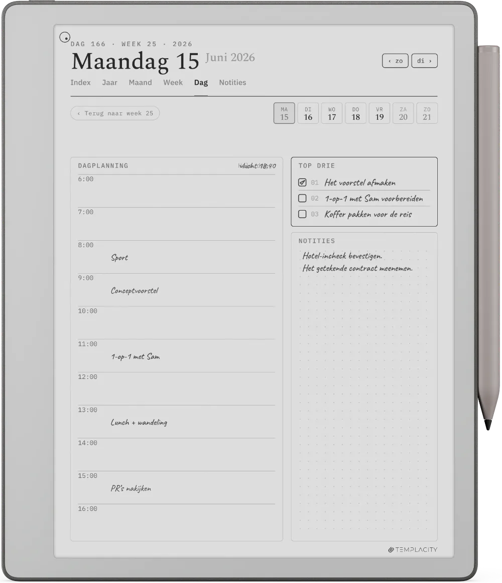 The Planner op de reMarkable Paper Pure