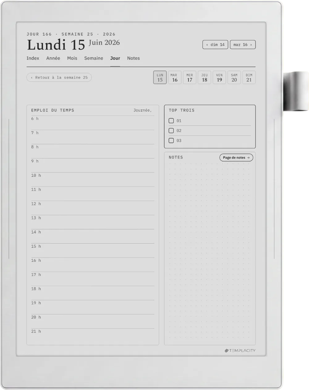 Le Planner Le jour