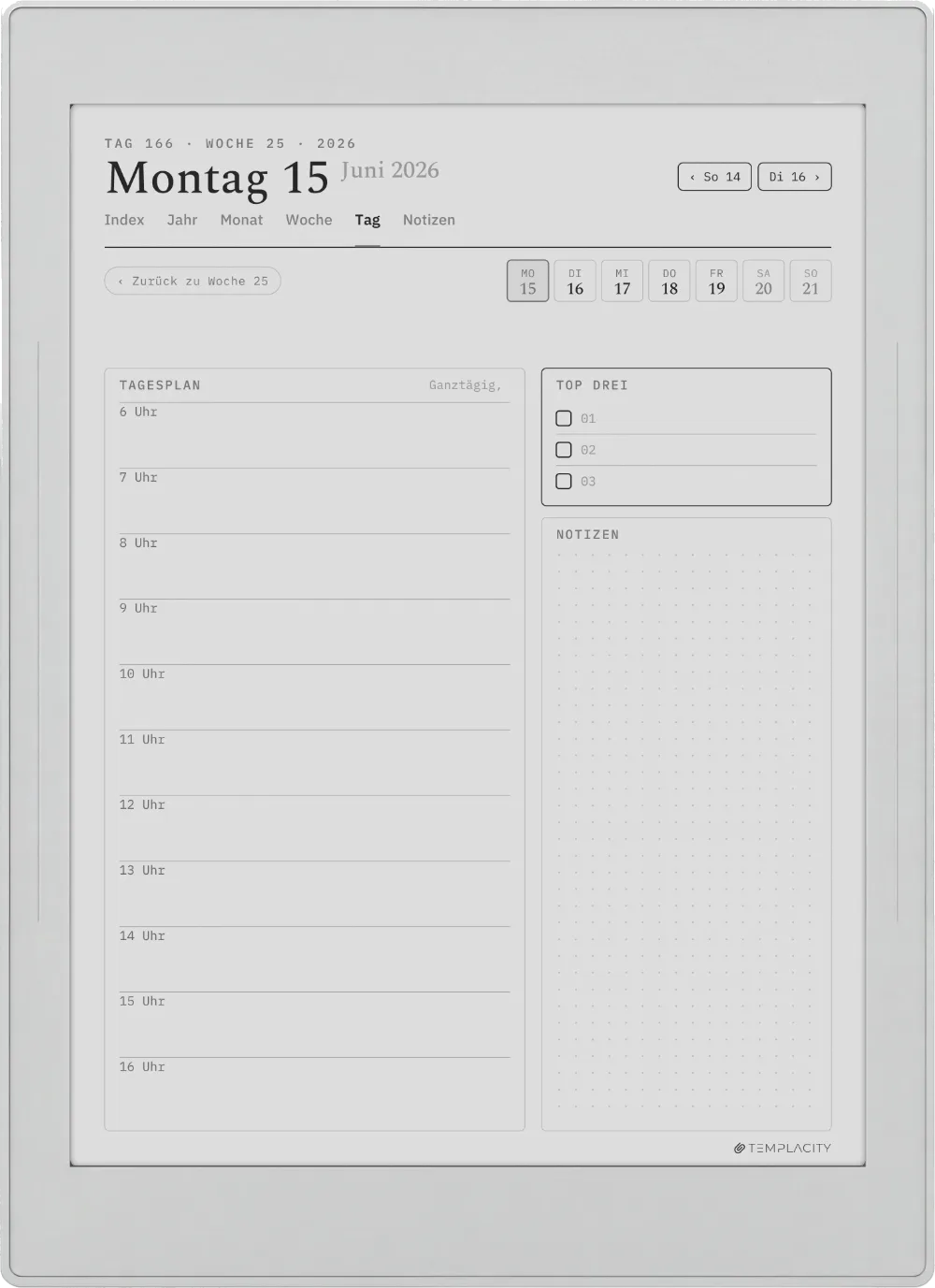 Der Planer: Der Tag