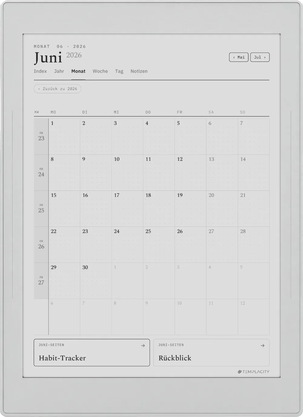 The Planner für Supernote Supernote Nomad Seite 3