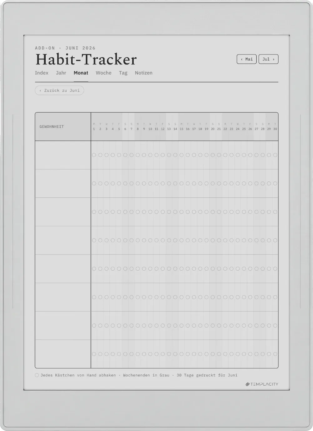 The Planner für Supernote Supernote Nomad Seite 4