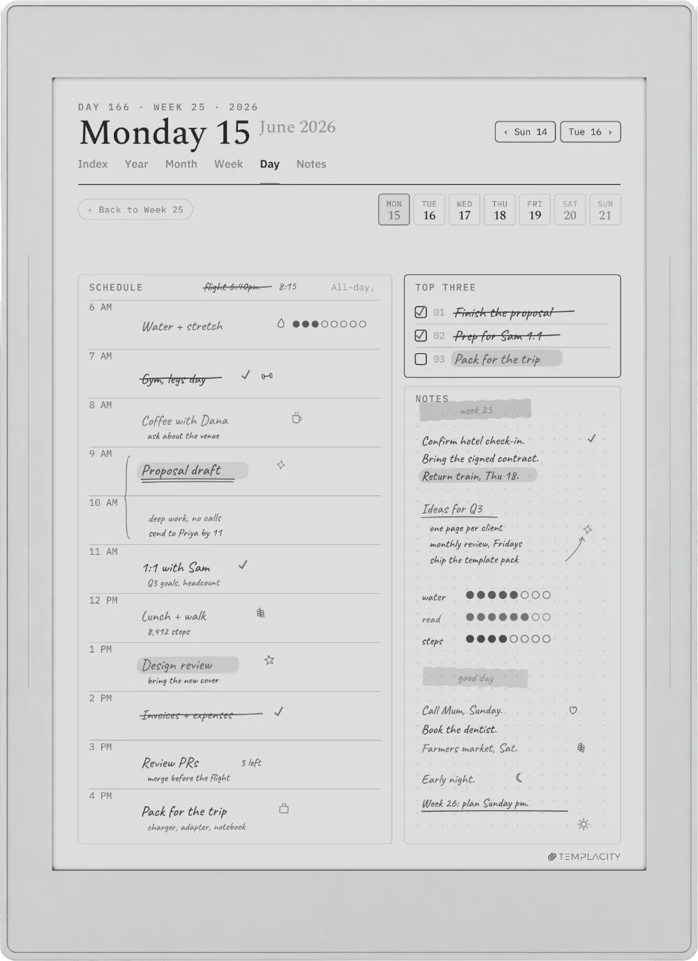 The Planner on the Supernote Nomad