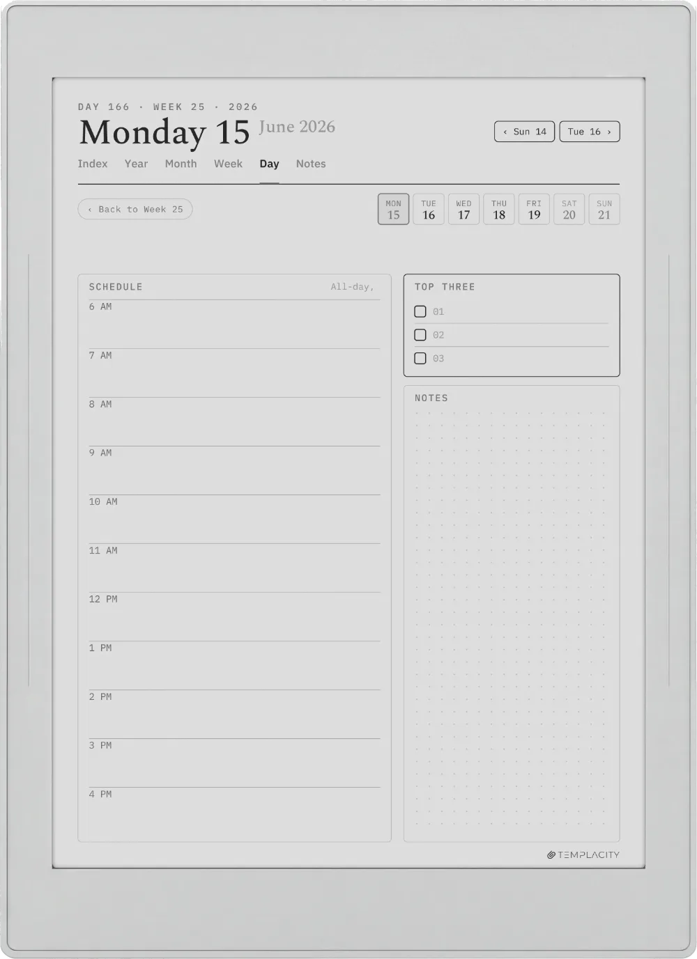 The Planner The Day