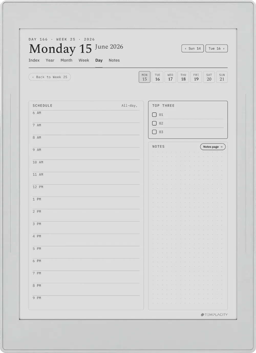 The Planner The Day