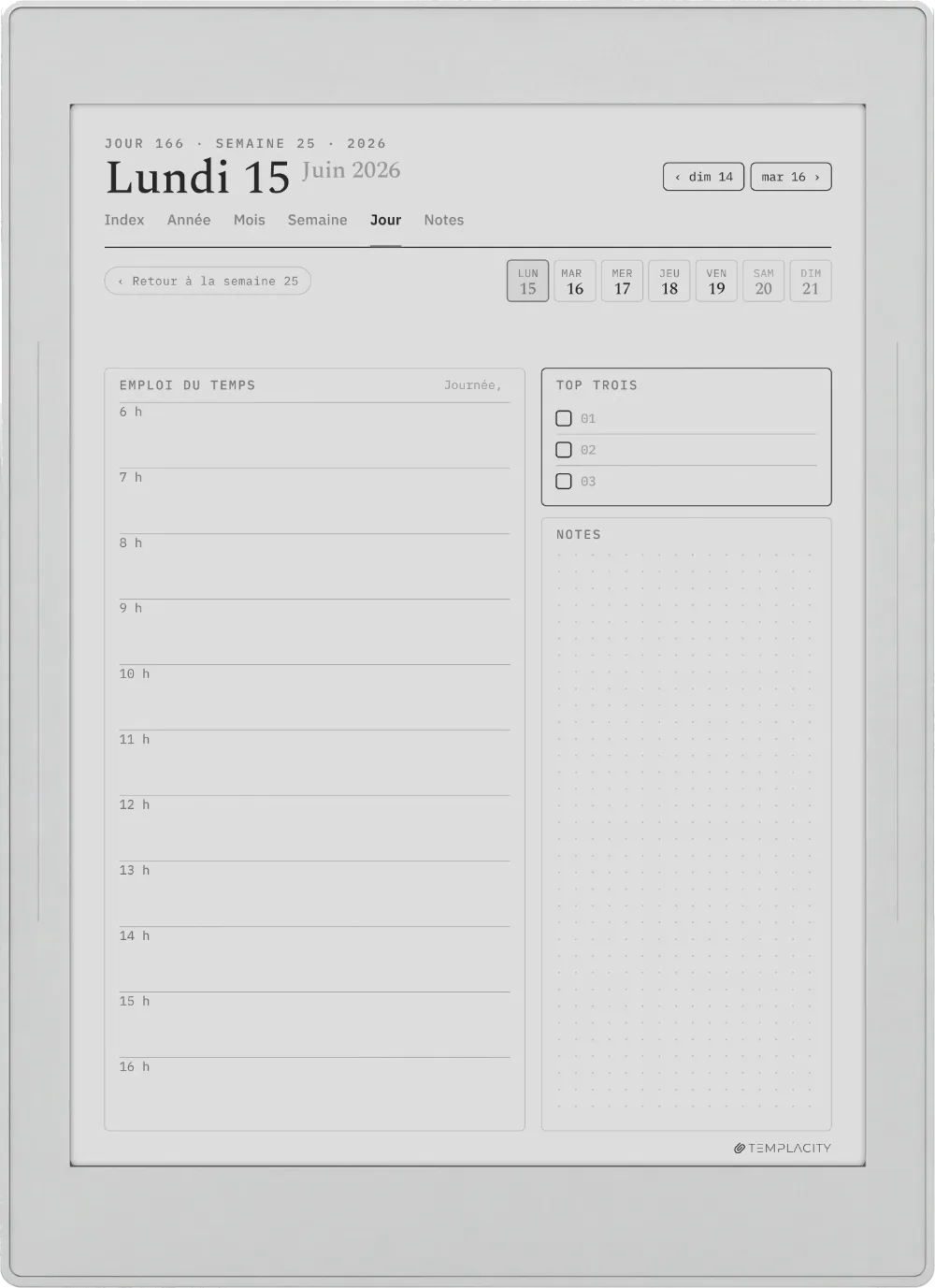 Le Planner Le jour