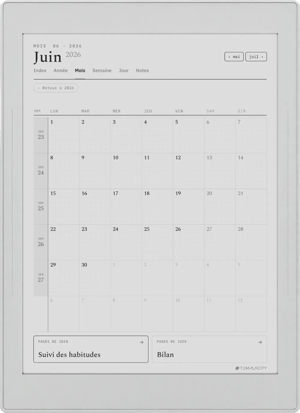 Le Planner pour Supernote Supernote Nomad page 3