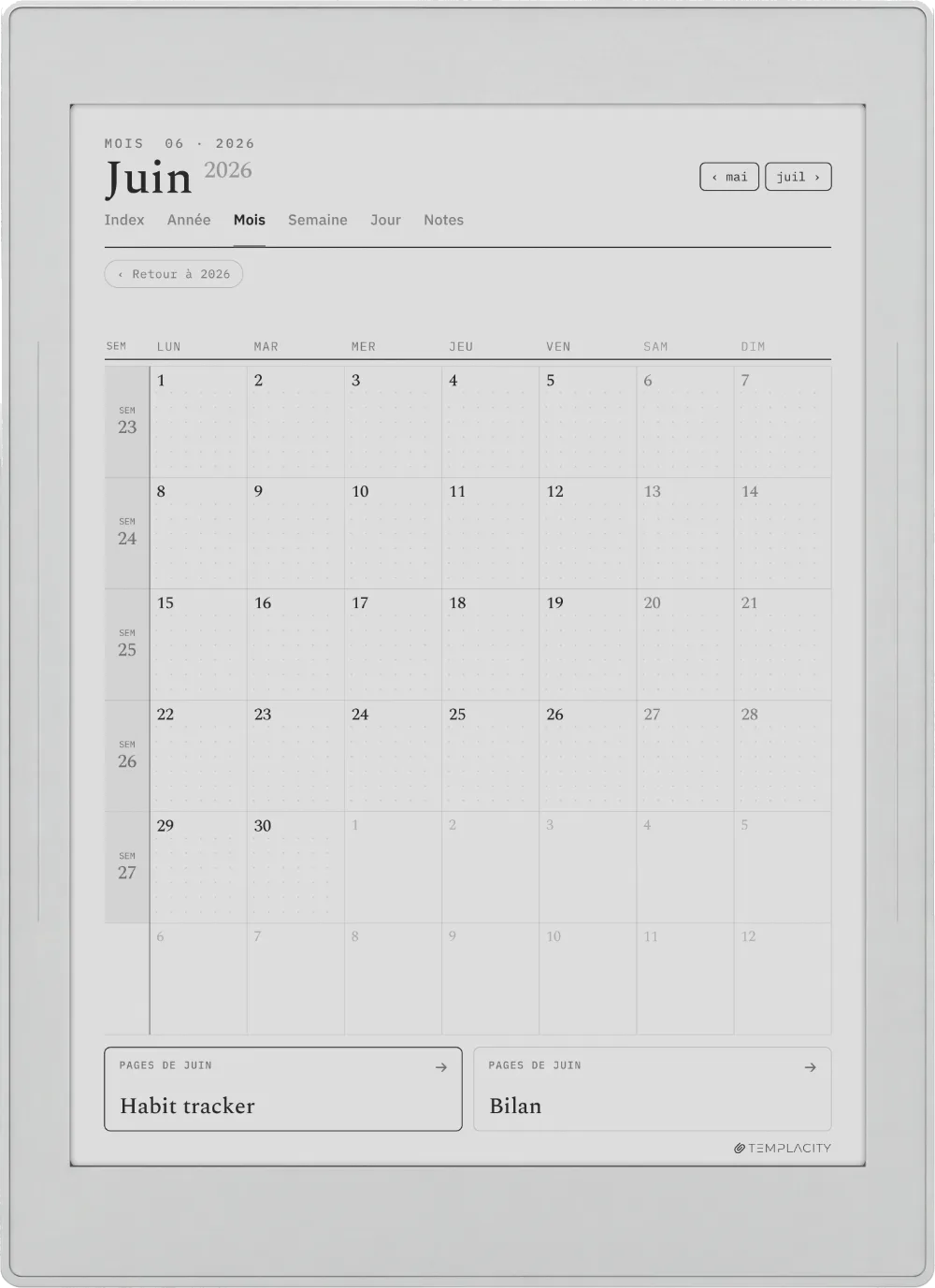 Le Planner pour Supernote Supernote Nomad page 3