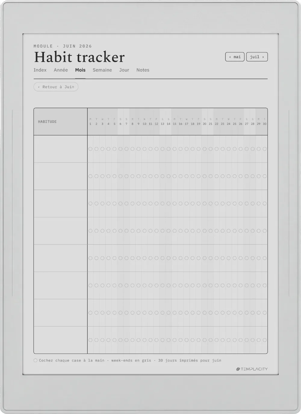 Le Planner pour Supernote Supernote Nomad page 4