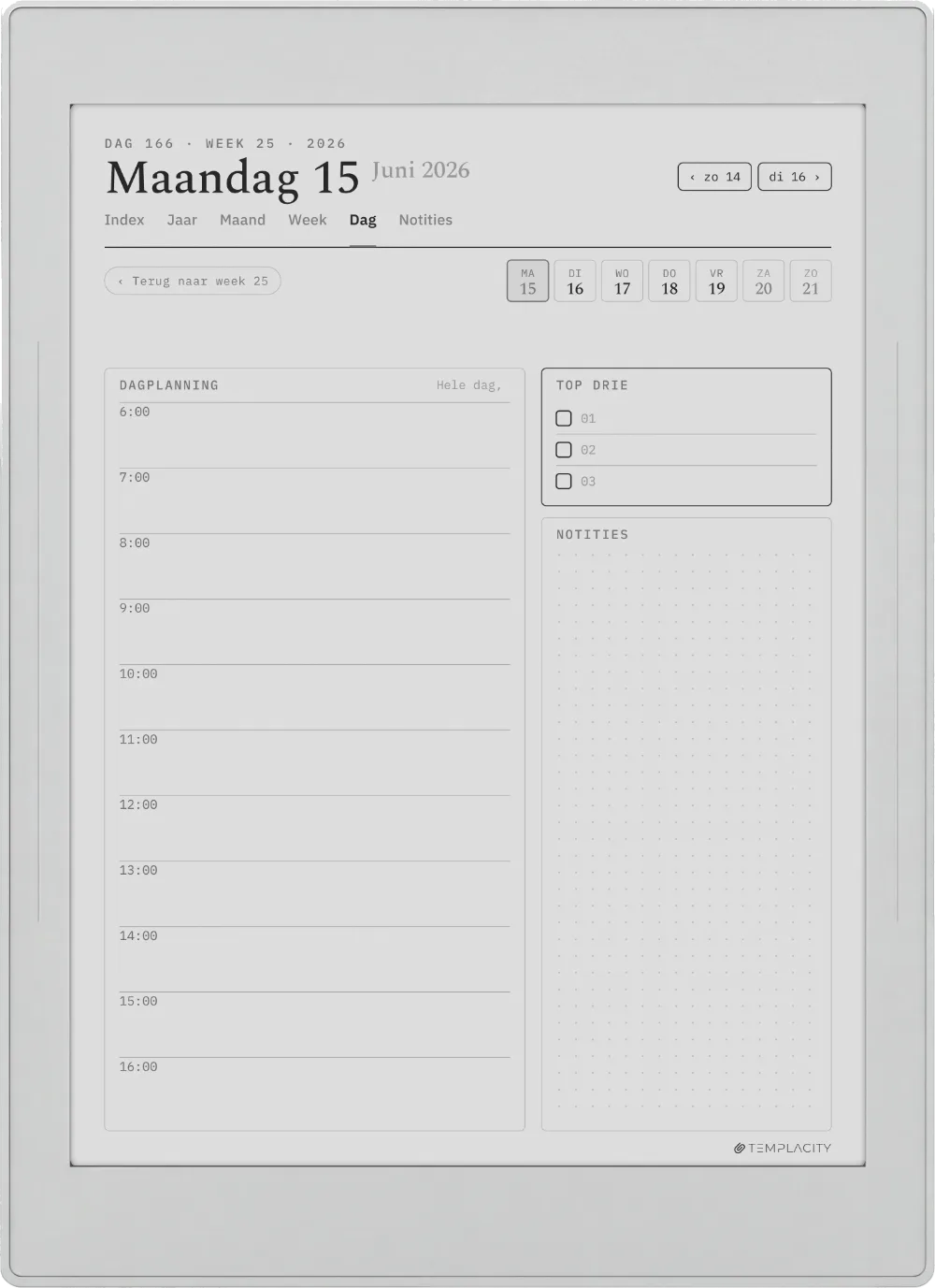 The Planner De dag