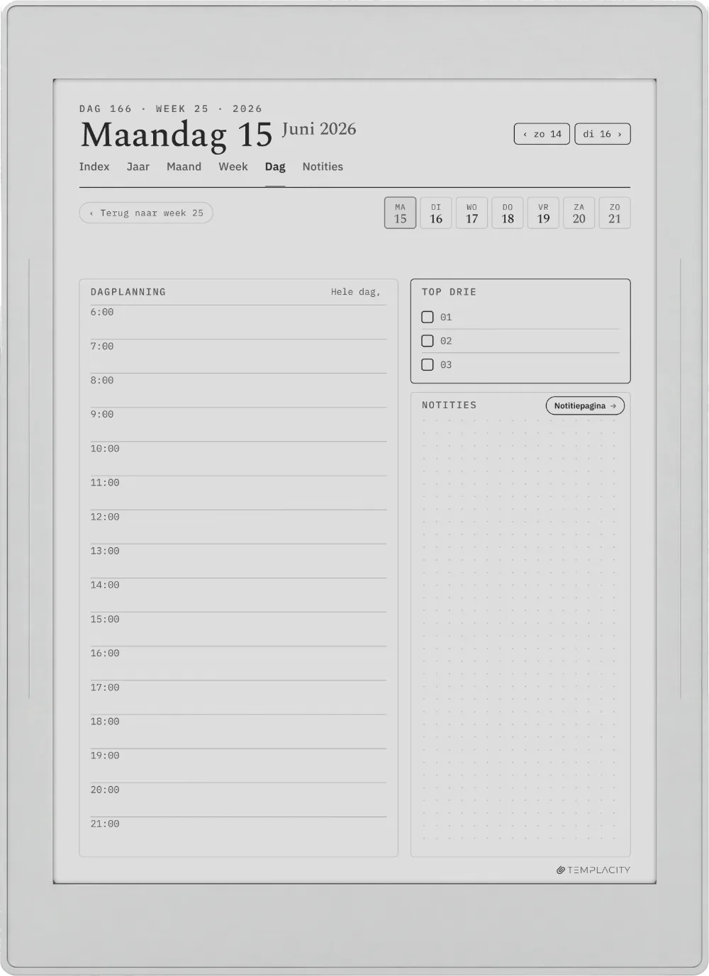 The Planner De dag