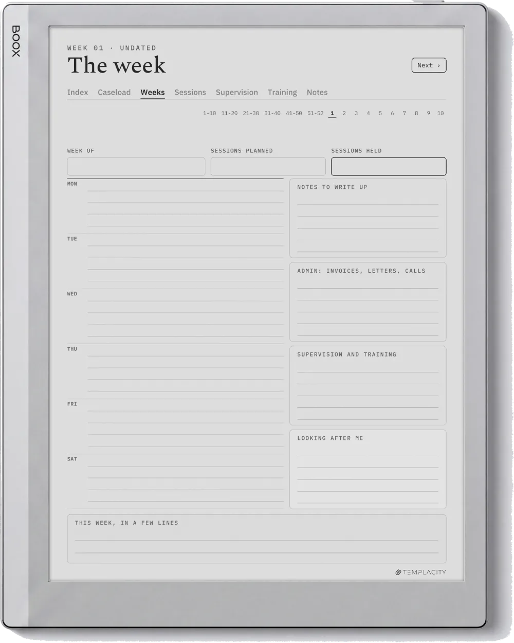 The Planner · Therapist Boox Go 10.3 page 2